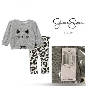 🆕JESSICA SIMPSON BABY - 12M - NWT - 2PC LEOPARD CAT OUTFIT